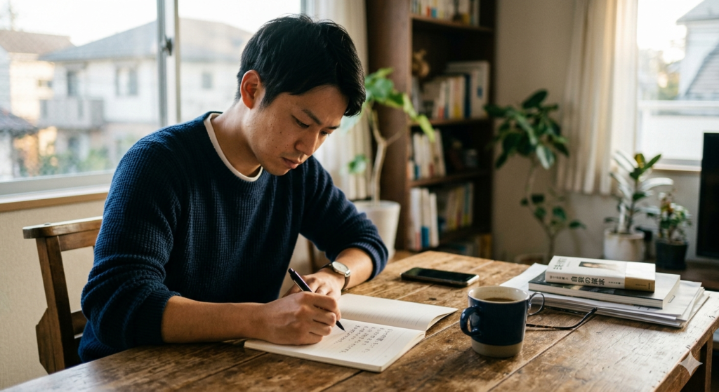 自分の問題に気づいてそれをノートに書き留める